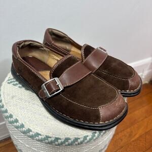 Born Leather‎ Suede Buckle Loafers Brown Comfort Slip On Casual Shoes 8 M
